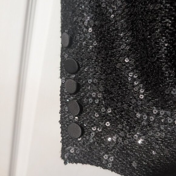 L'AGENCE | Scarlet Crop Blazer In Black Sequins - Picture 7 of 15